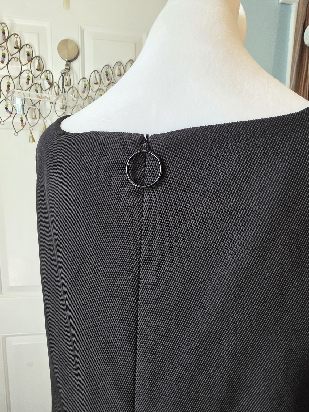 Akris Punto Ribbed Wool Midi Mod Inspired Shift Dress Womens 6 Black Classic Lux - Picture 9 of 14